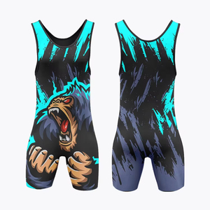 High Quality OEM Plus Size 5Xl Unisex Custom Sublimation Wrestling Singlets Spandex/Polyester Durable Breathable Funny Stretch - Product Image 4