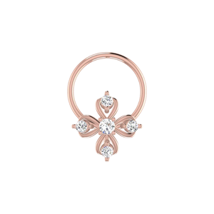 SOLITAIREKART 14K Gold Fine Piercing Jewelry 0.05ct Floral Majesty Natural Diamond Nose Pin - Product Image 2