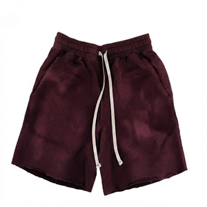Pantalones Cortos de Algodón con Estampado Puff para Hombre, Lavado Ácido, Personalizados, de Felpa, al por Mayor, con Cordón y Cintura Elástica, Estilo Casual - Product Image 2