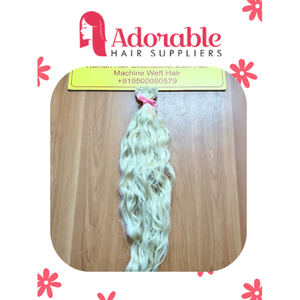 Paquets de cheveux du temple indien blond 613 | Vierge droite et vague d'eau | Extensions de cheveux humains Genius Weft | Blanchis et prêts - Product Image 6