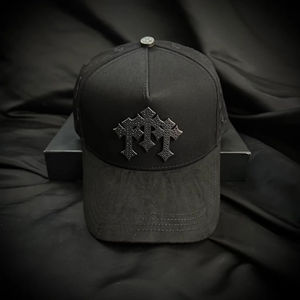 หมวกแก๊ปแบรนด์ Barbas Hats รุ่น 5 แผง ทรงโค้ง สีดำ 77  ขายส่งจากโรงงาน  วัสดุหนังกลับ ปรับขนาดได้ - Product Image 5