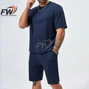 Ensemble de T-shirts décontractés pour hommes, vêtements de sport personnalisés pour la gym et le fitness, respirants, coupe oversize avec strass, service OEM pour l'hiver - Product Image 5