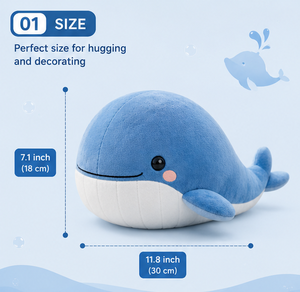 Peluche de Ballena, Adorable Peluche de Animal Marino, Kawaii, Suave y Acogedor, Regalo para Niños y Bebés - Product Image 2