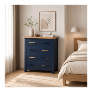 Cómoda Alta de 5 Cajones de Madera para Dormitorio, Mueble de Almacenamiento, Servicios OEM ODM, Diseño Personalizado para el Hogar - Product Image 1