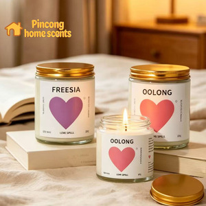 Bougie parfumée personnalisée, pot en verre de luxe, parfum longue durée, bougie en cire de soja pour la fête des mères, mariage, Saint-<span class=keywords><strong>Valentin</strong></span>, anniversaire, cadeau - Product Image 1