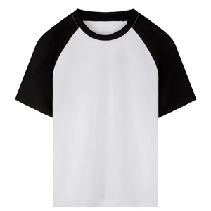 Camiseta de Hombre de Punto Holgado, Lisa, con Manga Raglán y Cuello Redondo, de Poliéster/Algodón - Product Image 1