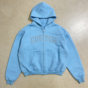 Sudadera con capucha personalizada para hombre, color verde azulado oscuro, con cremallera, estilo urbano, de algodón grueso, con capucha, para unisex. - Product Image 4
