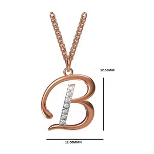 Luxury gold diamond pendant B for women lightweight fine jewelry for party wedding anniversary gift with elegant design - Product Image 5