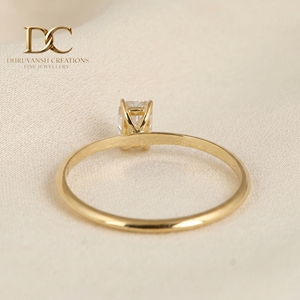 แหวนทองคำแท้ 14KT งานแฮนด์เมดใหม่ ประดับเพชรทรงแปดเหลี่ยมเจียระไนแบบบริลเลียนท์ เพชรเพาะเลี้ยงในห้องปฏิบัติการ รับรองโดย IGI เครื่องประดับสำหรับผู้หญิง เหมาะสำหรับทุกโอกาส - Product Image 4