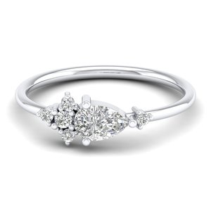 Bagues de fiançailles REYES personnalisées en or massif 14 carats avec moissanite taille poire de 0,59 carat pour femmes, cadeau d'anniversaire parfait, bijoux raffinés - Product Image 5