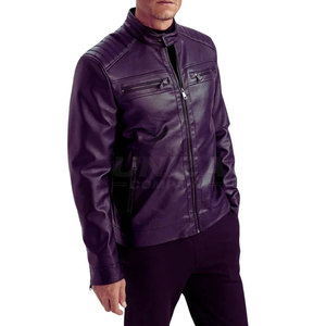 Trendy Men Leather Winter <b>Jacket</b> with <b>Canvas</b> Stand Collar Soft Lining Durable Material for Streetwear Daily Outfits Stylish Look - Product Image 3
