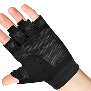 Guantes Deportivos Unisex de Medio Dedo, Transpirables, con Palma de Cuero, para Levantamiento de Pesas, Entrenamiento en Gimnasio, con Soporte de Muñeca con Cierre de Velcro - Product Image 3