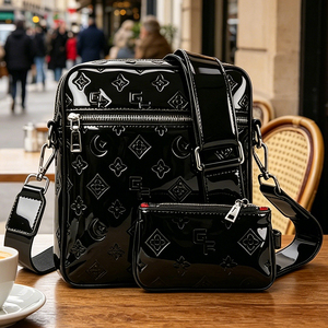 Sac bandoulière en cuir PU noir imperméable, nouveauté 2026, très vendu, sac léger décontracté et professionnel pour homme avec sangle réglable - Product Image 3