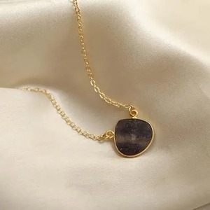 Rainbow Fluorite Heart Pendant <b>Necklace</b> Handmade Gold Plated Bezel Set Gemstone Jewelry Gift for Women - Product Image 4