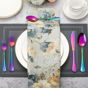 Ensemble de couverts de luxe vintage en métal, finition miroir, acier inoxydable, couteau, fourchette, cuillère, couverts décoratifs à bas prix - Product Image 1