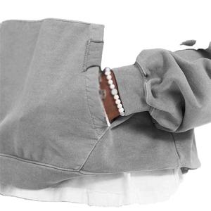 Sudaderas con capucha de gran tamaño para hombre, chándal de algodón pesado 100% con logotipo personalizado, diseño de ropa de calle impresa - Product Image 5