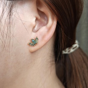 Pendientes de Plata de Ley 925 con Ágata Musgosa en Forma de Marquesa, Piedra Preciosa Natural, Inspirados en la Naturaleza Botánica, Joyería Linda para Mujer - Product Image 5