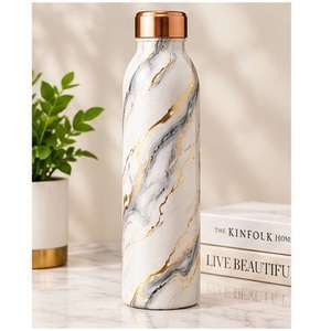 Bouteille d'eau en cuivre pur avec design galaxie cosmique, style bohème, portable pour les voyages - Product Image 3