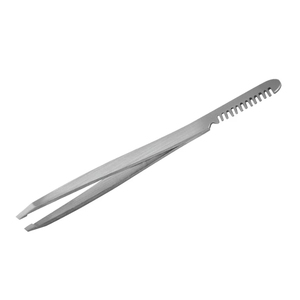 Pince à épiler professionnelle NUMISMA INTERNATIONAL en acier inoxydable de 100 mm, courbée, de qualité supérieure, confortable, pour sourcils et faux cils - Product Image 2