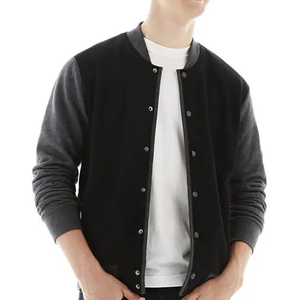 Vestes universitaires en laine sur mesure unisexes, vestes en cuir personnalisables avec manches de couleur au choix pour hommes - Product Image 5