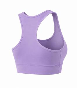 Soutien-gorge de sport rose uni tendance pour femme, à bretelles croisées, sans coutures, écologique, séchage rapide, maintien élevé, pour le yoga, en Spandex - Product Image 6