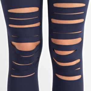 Leggings Deportivos de Cintura Alta para Mujer, con Efecto Desgastado, para Yoga y Running, Control de Abdomen, Fibra de Algodón/Bambú Premium - Product Image 6