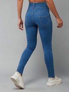 Jeans de Mezclilla Vintage para Mujer, Corte Recto, con Rasgaduras en las Rodillas y Bordes Deshilachados, de Algodón - Product Image 4