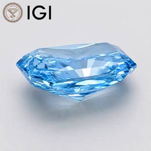 เพชรบลูไดมอนด์ทรงเรเดียนท์คัท ผลิตในห้องปฏิบัติการ ได้รับการรับรองจาก IGI สีแฟนซีสดใส ความสะอาดระดับ VS2/VVS1-VVS2 สำหรับทำเครื่องประดับ - Product Image 3