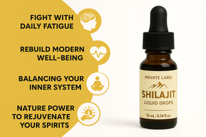 OEM ODM Gouttes liquides en résine de Shilajit biologique, complément alimentaire de soutien énergétique à base de plantes pour adultes, booster de cerveau - Product Image 4