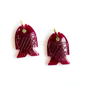 Pendentif Poisson en Rubis AAA Sculpté à la Main, Breloque Poisson en Pierre Précieuse, Collier en Argent 925 Fait Main avec Cristal de Guérison, Vente en Gros pour la Fabrication de Bijoux - Product Image 6