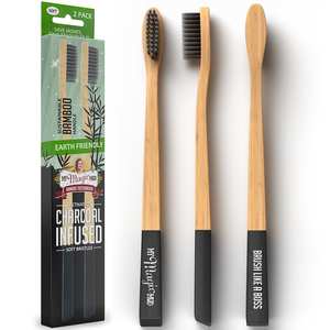 Colorful Bottom Painted Bamboo <b>Toothbrush</b> Fibre Bristle Organic Wood <b>Toothbrush</b> Eco Friendly Sustainable Dental Supply - Product Image 2