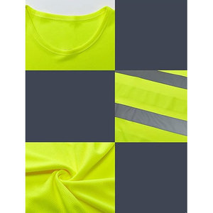 T-shirt de sécurité haute visibilité Econex Sports pour homme, en polyester bleu, réfléchissant, anti-plis, séchage rapide, détection des aiguilles - Product Image 6