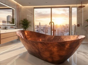 Baignoires en cuivre de luxe pour hôtels boutique, baignoires en cuivre haut de gamme pour salles de bain, baignoires en cuivre pour designers d'intérieur - Product Image 2