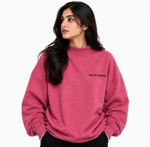 Sudadera Elegante con Cuello Alto para Mujer, Hombros Caídos, Superventas, Bordado Personalizado, Calidad Superior, Fábrica OEM ODM - Product Image 1