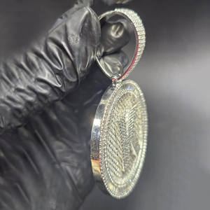 Colgante Letra K con Incrustaciones de Diamantes, Plata de Ley 925, Estilo Hip Hop, Personalizable, Joyería de Diamantes Moissanite para Hombre - Product Image 3