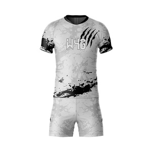 Ensemble de maillots de football pour hommes avec logo d'équipe personnalisé imprimé, 100% polyester, écologique, respirant, séchage rapide, uniformes de football - Product Image 5