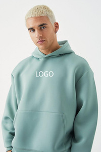 Unisex Custom Logo 100% Cotton Oversized Hooded Sweatshirt New Boxy Drop Shoulder Thick Hoodies for Men's Plain Dyed Winter - Product Image 3