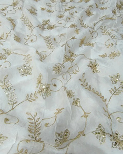 Luxury <b>Sequin</b> Embroidery Lace Fabric Floral Beaded Mesh Fabric African Wedding Party Dress Material - Product Image 4
