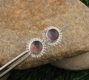 Boucles d'oreilles pendantes en turquoise naturelle, argent sterling 925, boucles d'oreilles de luxe en pierre précieuse rose, bijoux délicats pour femmes, vente en gros pour les fêtes - Product Image 3