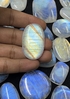Pierre de lune arc-en-ciel naturelle, cabochon de grande taille, pierre précieuse en vrac, haute qualité, feu bleu, labradorite blanche, bijoux en argent 925