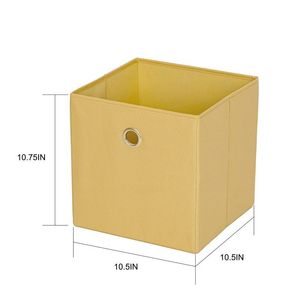 Fabric Storage Bins Collapsible <b>Cube</b> <b>Baskets</b> 4 Pack 10.5 Inch Golden Curry - Product Image 5