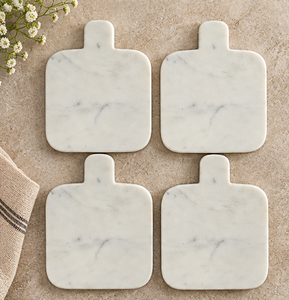 Posavasos de mármol Premium de latón AK en Color blanco, posavasos de diseño hecho a mano, Juego de 4 para decoración de cocina/vajilla - Product Image 2