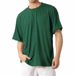 T-shirts pour hommes à manches courtes, col rond, respirants, surdimensionnés, décontractés, couleur unie, 100% coton tricoté, design personnalisé - Product Image 3