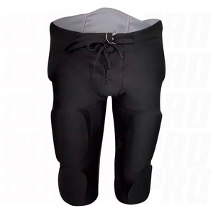 Mens Black <b>Padded</b> American Football Pants Belt Closure Breathable Athletic Practice Game Performance Sportswear Adult Wear cloth - Product Image 3