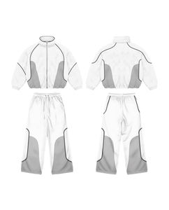 Survêtement 2 pièces 2026 : Pantalon et veste à capuche 100 % nylon avec logo DTF, lignes réfléchissantes en maille intérieure, coupe-vent - Product Image 6