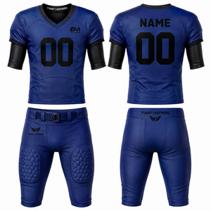 Ensemble de maillots de football américain Furat Leathers, noir, orange, blanc, col en V, manches courtes, imprimé numérique, évacuation de l'humidité, unisexe - Product Image 3