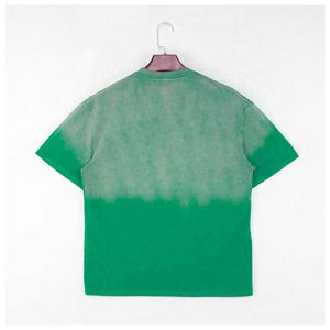 เสื้อยืดคอกลมโอเวอร์ไซส์ผู้ชาย สีเขียวอมฟ้า แขนสั้น สไตล์ลำลอง ผ้าฝ้ายถัก 100% ระบายอากาศได้ดี น้ำหนักผ้า 280 กรัม มีโลโก้ด้านหน้า - Product Image 5