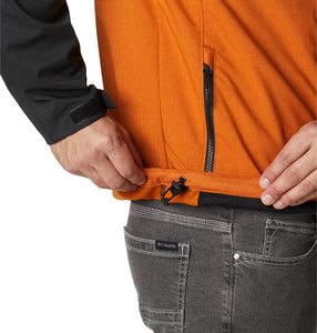 <b>Men's</b> Color Blocking <b>Windbreaker</b> Jacket Orange <b>Black</b> Zipper Casual Autumn Outerwear Fleece Stand Collar Regular Fit - Product Image 4