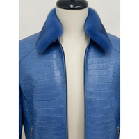 Dernière conception de veste en cuir de crocodile gaufré pour hommes, style streetwear personnalisé, écologique, respirante, coupe-vent, hiver