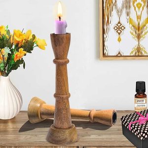 Juego de 3 Portavelas de Madera Hechos a Mano, Estilo Rústico, para Decoración del Hogar - Product Image 6